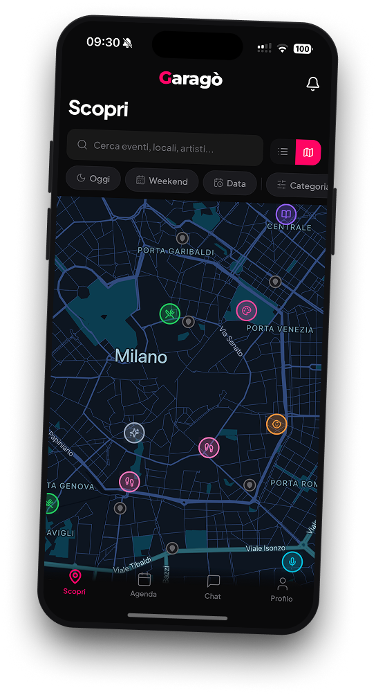 App Garagò: mappa degli eventi di Milano